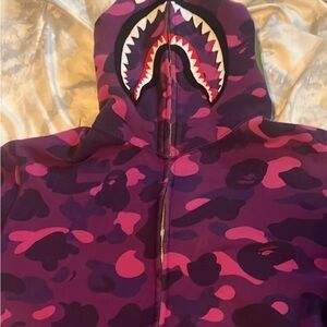 BAPE Purple Camo Shark Hoodie